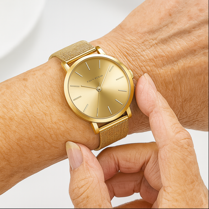 Elegant Rose Gold Wristwatch Featuring Quartz Movement