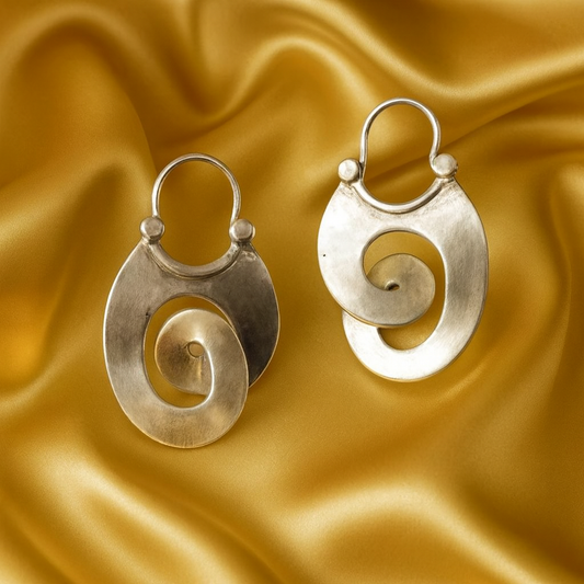 Vintage stříbrné náušnice nepravidelného tvaru