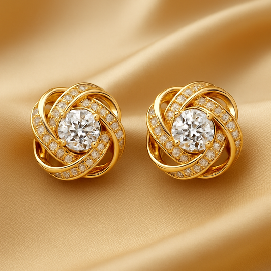 Květinové spirálové křížové náušnice