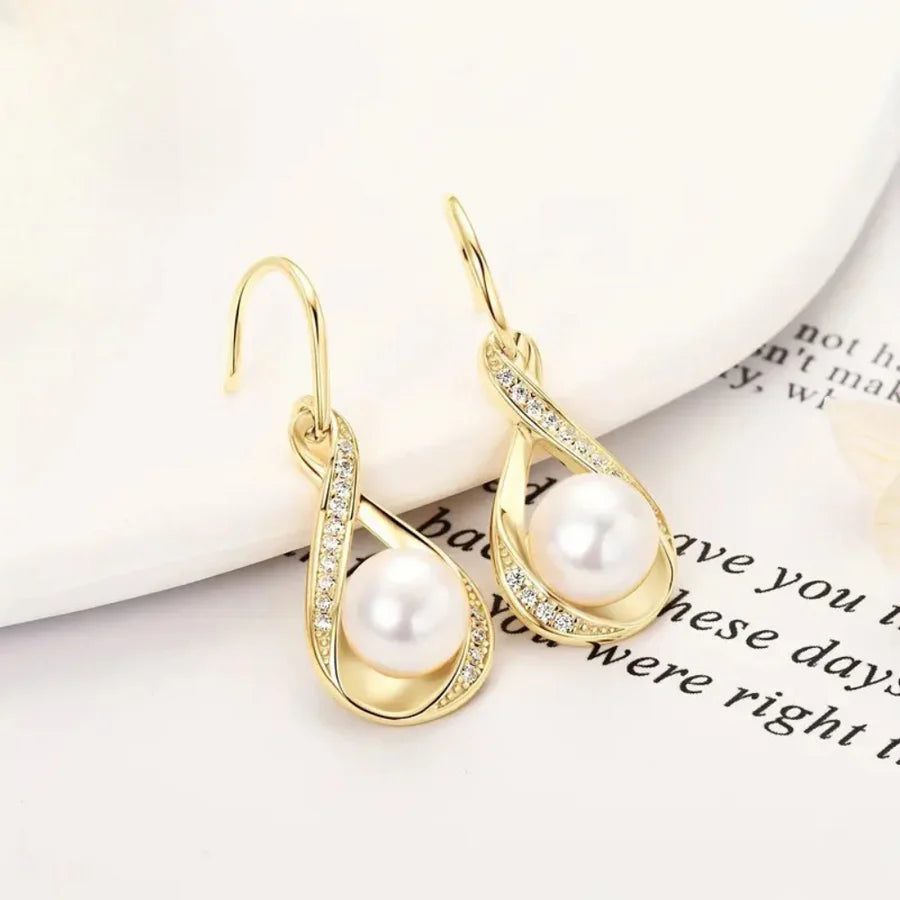 Gold Pearl Earrings