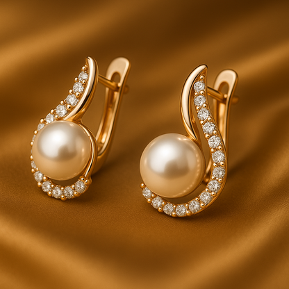 Lorelei | Knoflíkové náušnice s perlou