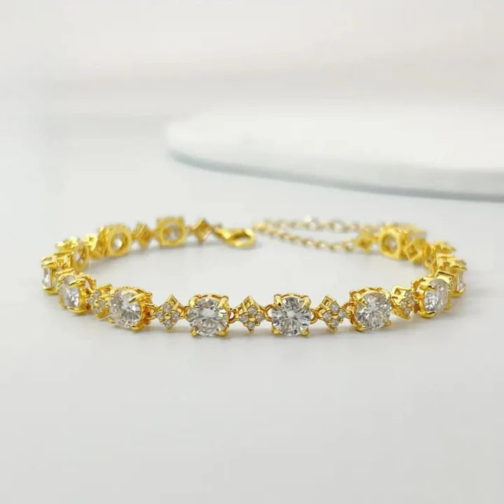 Gold Plated Moissanite Tennis Bracelet