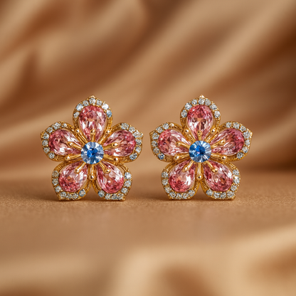 Náušnice z vícebarevného zirkonu ve stříbře