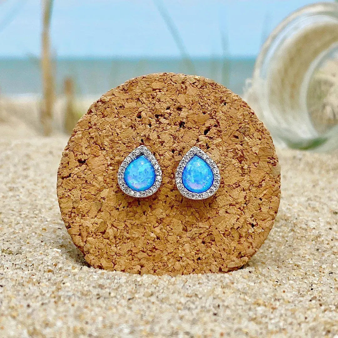 Náušnice s opálem a stříbrem