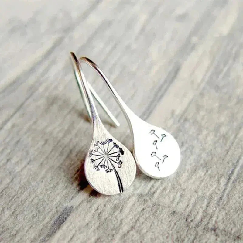 Silver Dandelion Earrings