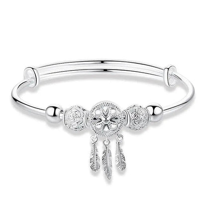 Silver Adjustable Dreamcatcher Bracelet