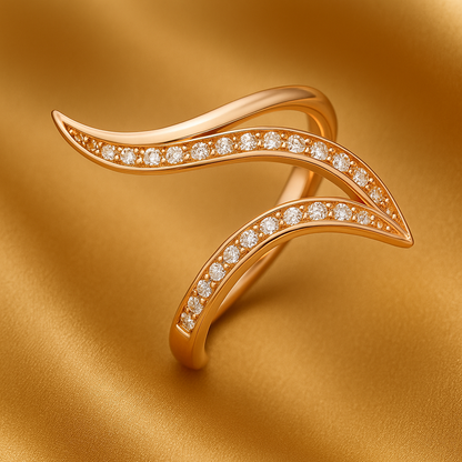 Prsten se zlatem a diamanty