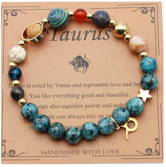 Eight Planets & 12 Constellation Stone Bracelet