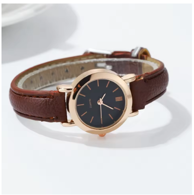 Exquisite Calfskin Leather Timepiece With Petite Dial