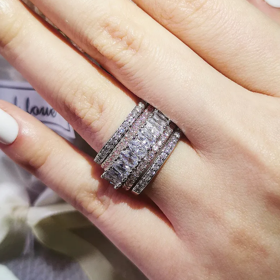 シンプルファッションストーンリング（レディース）