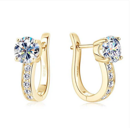 Channel huggie earrings