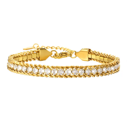 Stainless Steel Zircon Chain Bracelet