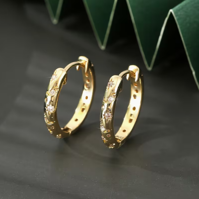 Midnight Elegance Classic Hoop Earrings