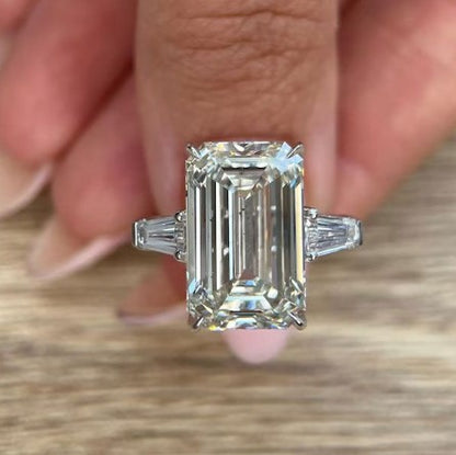 Emerald Cut Three-Stone Cocktail Engagement Ring