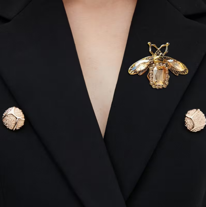 Majestic Golden Muse Bee Brooch