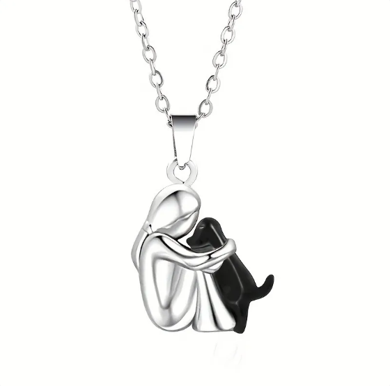 ファッション リトルガール＆ドッグハグネックレス