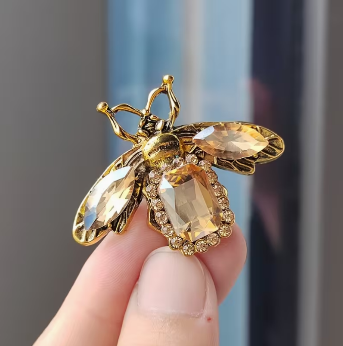 Majestic Golden Muse Bee Brooch