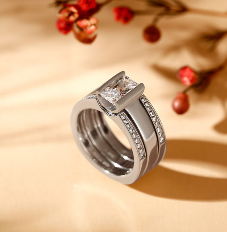 欧米風3点セットダイヤモンドリング