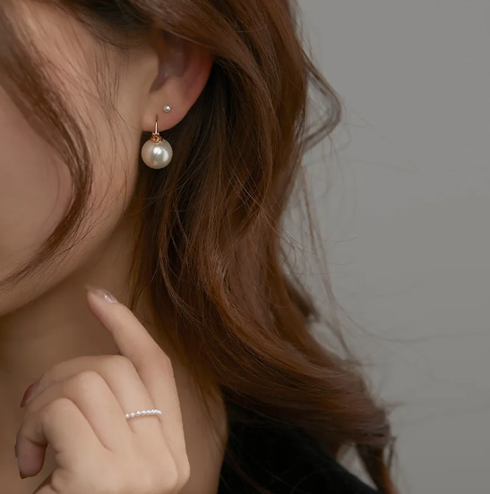 シルバーフレンチネットイヤリング