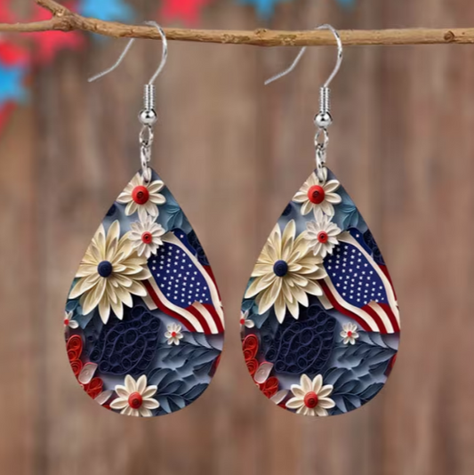 Garden of Liberty Heirloom Teardrop Earrings