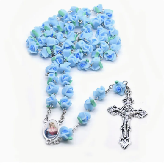 Rose Rosary Necklace