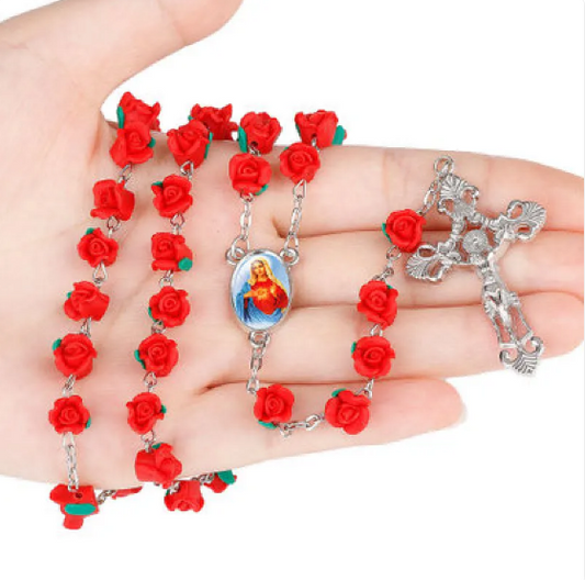 Rose Rosary Necklace
