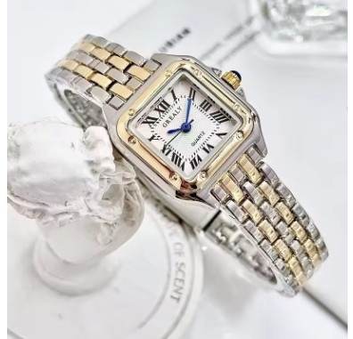 Chic Square Watch With Sparkling Diamond Accents Gleaming