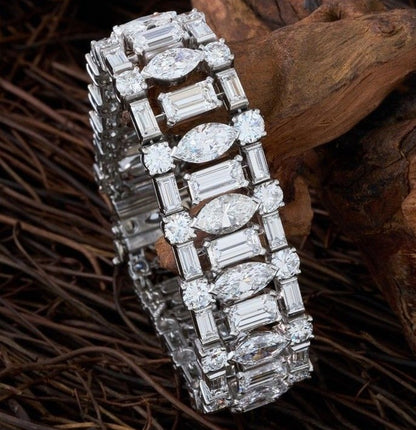 Emerald Cut White Sapphire Bracelet