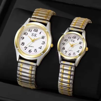 Minimalist Couple Quartz Watches with Rubber Straps