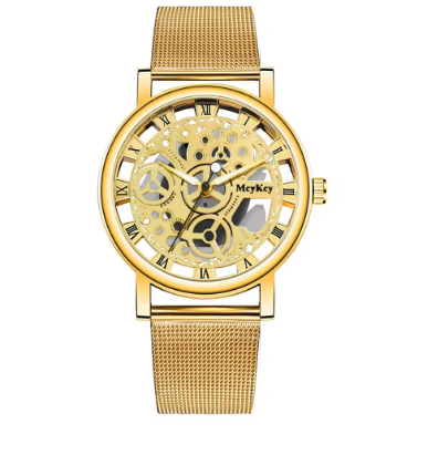 Luxuriant Openwork Skeleton Hollow Dial Metal Mesh
