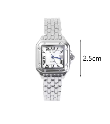 Luxurious Square Case Quartz Timepiece Roman Numerals