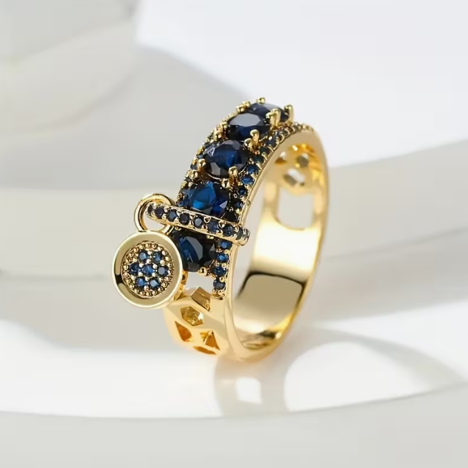 Opulent Nightfall Charm Ring