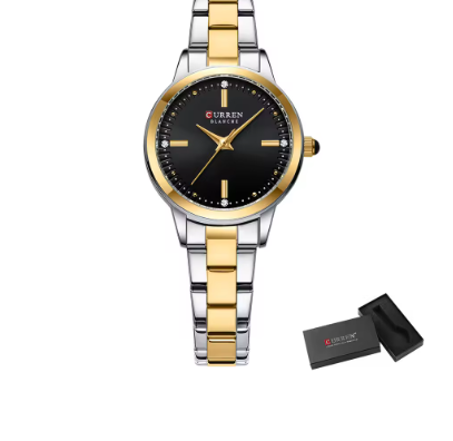 Luxurious Quartz Wristwatch with Polished Silver Dial