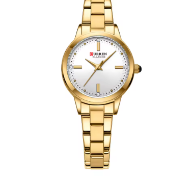 Luxurious Quartz Wristwatch with Polished Silver Dial