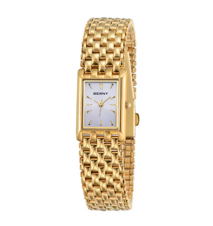 Luxurious Polished Square Gold Watch Timeless Elegance