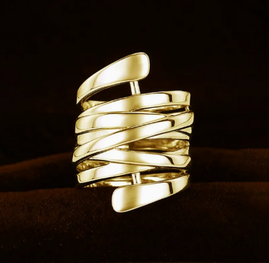 Geometric Metal Hoop Ring