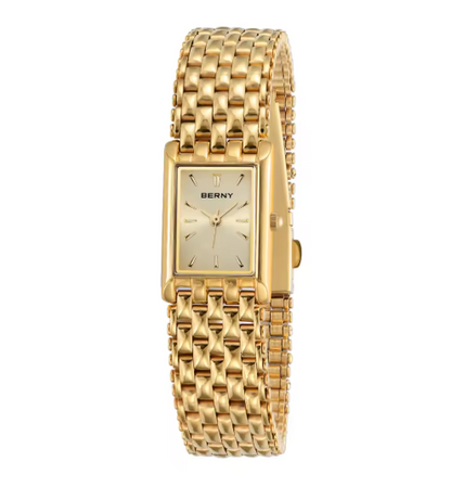 Luxurious Polished Square Gold Watch Timeless Elegance
