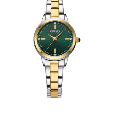 Luxurious Quartz Wristwatch with Polished Silver Dial