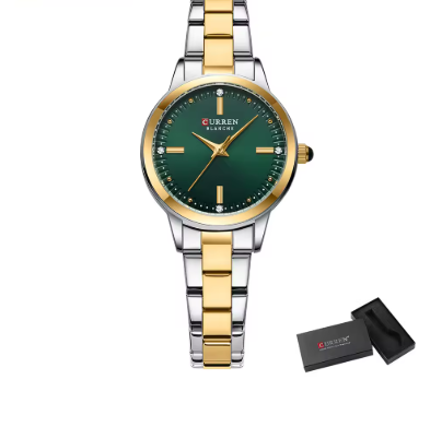 Luxurious Quartz Wristwatch with Polished Silver Dial