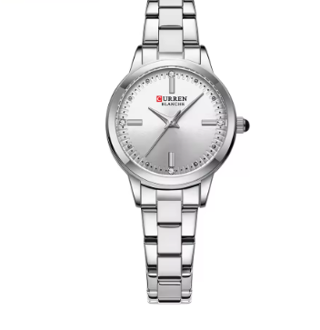 Luxurious Quartz Wristwatch with Polished Silver Dial