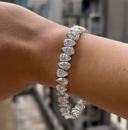 Classic White Sapphire Pear-Cut Tennis Bracelet