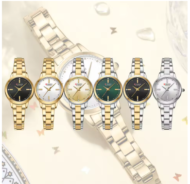 Luxurious Quartz Wristwatch with Polished Silver Dial