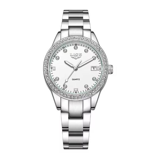 Lige Quartz Watch Waterproof Stainless Steel Radiance