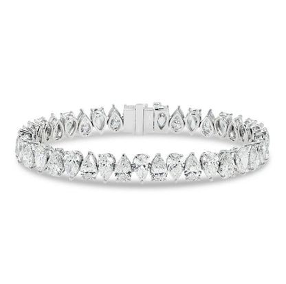 Classic White Sapphire Pear-Cut Tennis Bracelet