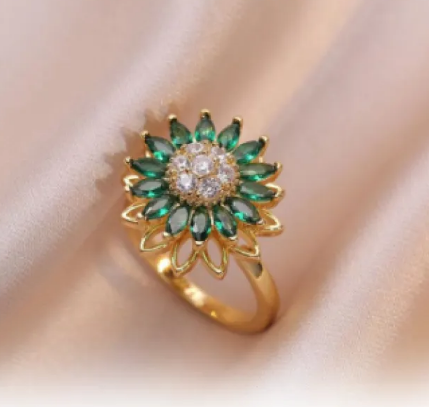 Rotating Sunflower Ring