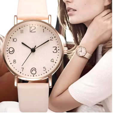 Luxurious Leather Band Analog Timepiece Arabic Dial