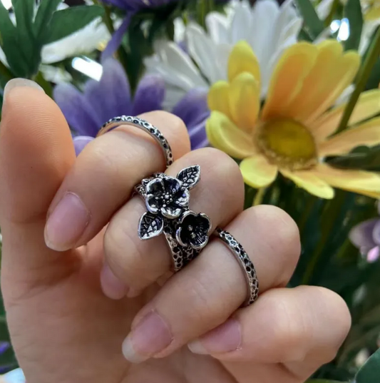 British Garden Honeycomb Ring Set