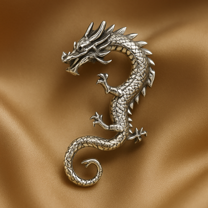 Stříbrné náušnice Drak