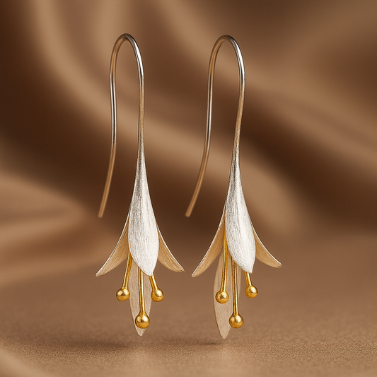 Stříbrné květinové náušnice