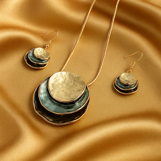 Vintage sada modrých vrstvených kamenů